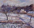 l ermita pontoise efecto nieve 1874 Camille Pissarro paisaje